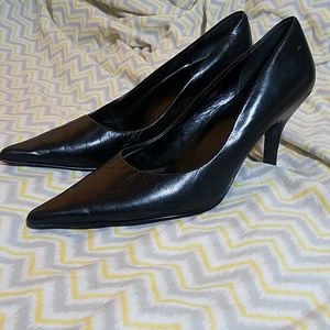 Women's Black Leather Heels